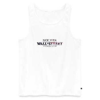 New York Wall Street - Débardeur bio Premium Homme - blanc - Devant - AI Model Male 178 light (178cm)