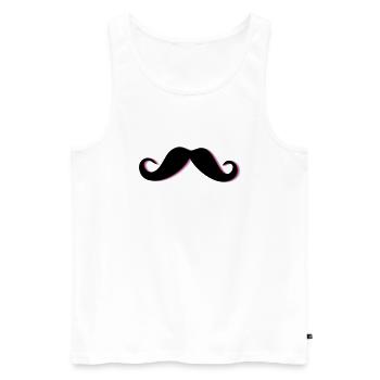 Funky Mustache - Männer Premium Bio Tank Top - Weiß - Vorne - AI Model Male 178 light (178cm)