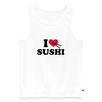 I love Sushi - Men's Premium Organic Tank Top - white - Front - Michal (187cm)