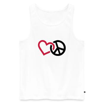 Peace - Männer Premium Bio Tank Top - Weiß - Vorne - Michal (187cm)