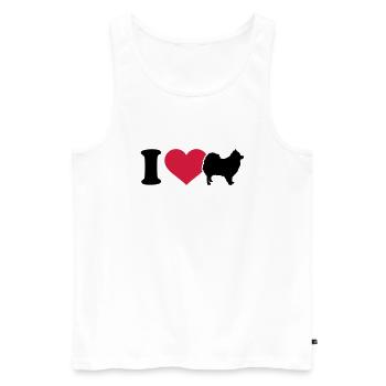 Spitz - Männer Premium Bio Tank Top - Weiß - Vorne - AI Model Male 178 light (178cm)