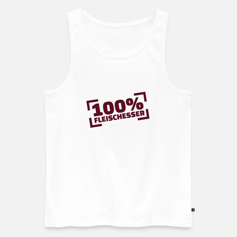 Fleisch - Männer Premium Bio Tank Top - Weiß