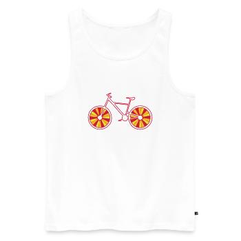 fahrrad - Männer Premium Bio Tank Top - Weiß - Vorne - Michal (187cm)