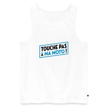 Moto / Motard / Motarde / Biker / Stunt / Cross - Débardeur bio Premium Homme - blanc - Devant - Michal (187cm)