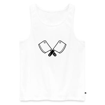 Metzger - Männer Premium Bio Tank Top - Weiß - Vorne - Michal (187cm)