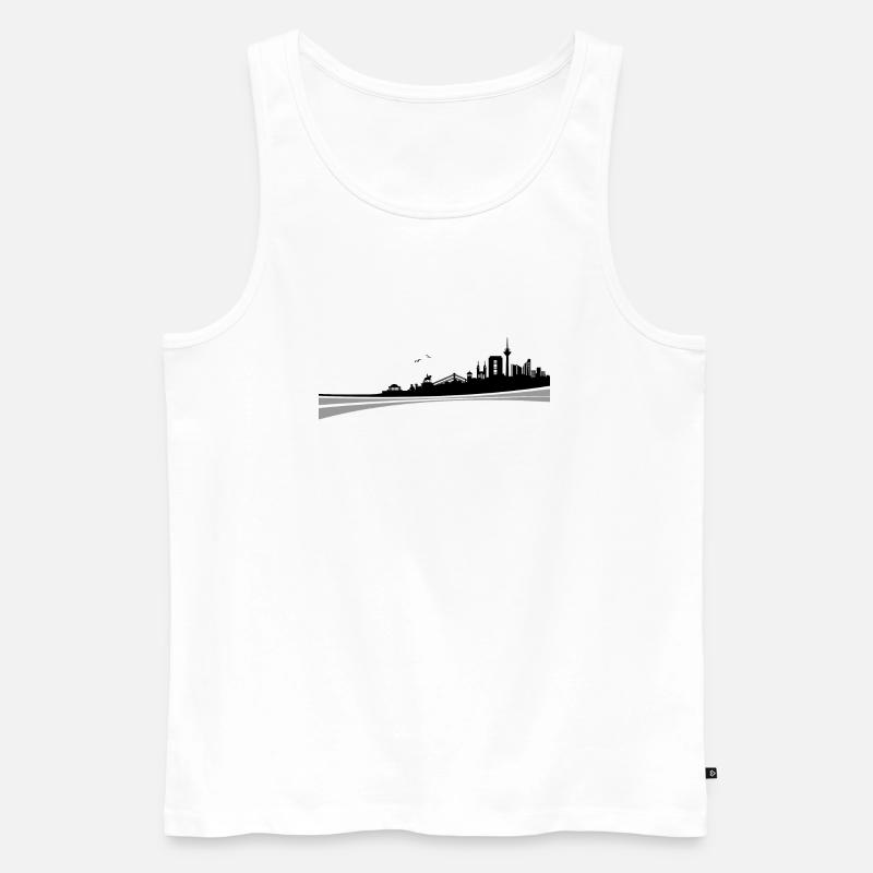 Skyline - Düsseldorf - Männer Premium Bio Tank Top - Weiß