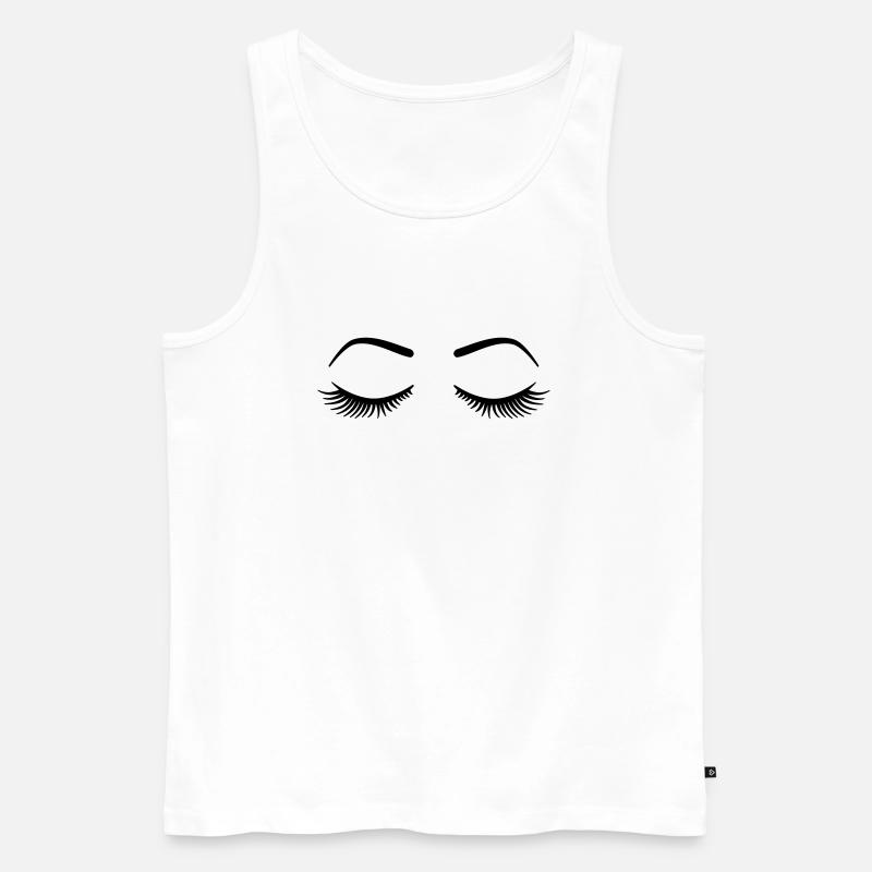 Wimpern - Männer Premium Bio Tank Top - Weiß