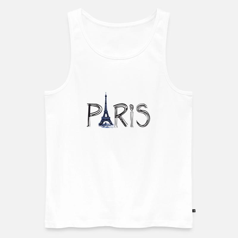 Paris und Eiffelturm - Männer Premium Bio Tank Top - Weiß