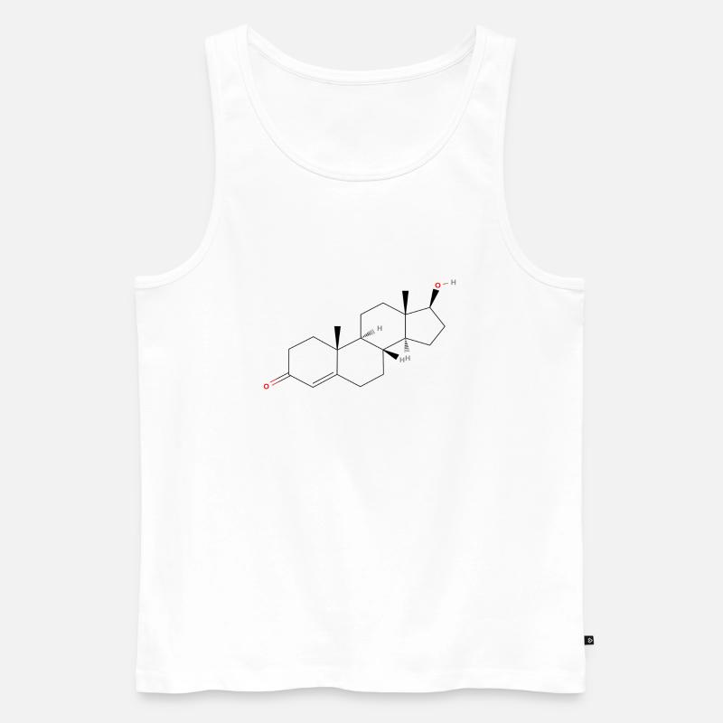 Testosteron-Molekül - Farbige Strukturformel - Männer Premium Bio Tank Top - Weiß