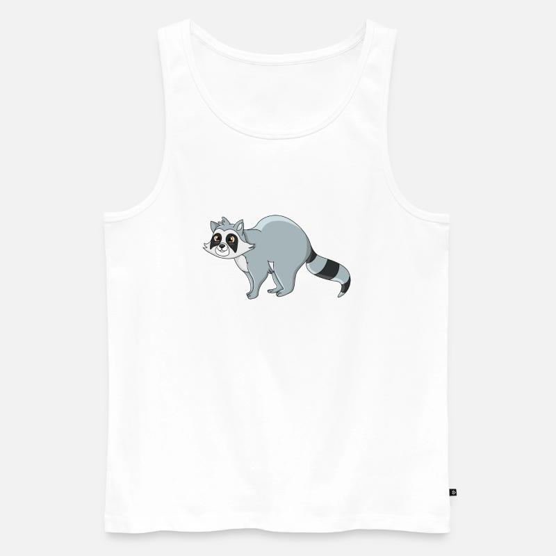 Waschbär - Männer Premium Bio Tank Top - Weiß
