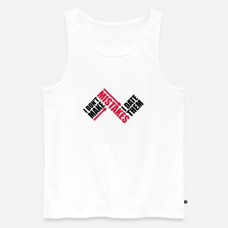 Date Mistakes Zitat Logo - Männer Premium Bio Tank Top - Weiß