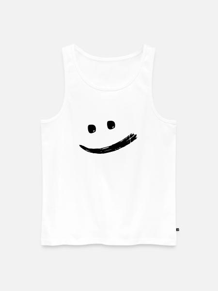 Munter kreativ cool grinende ansigtsvektor - Herre Premium økologisk tanktop - hvid