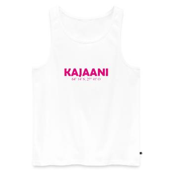 Kajaani - Finland - Coordinates Longitude Latitude - Männer Premium Bio Tank Top - Weiß - Vorne - Michal (187cm)