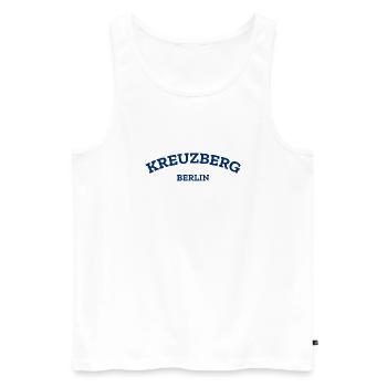 Berlin - Kreuzberg - Berliner - Kiez - Berlinerin - Männer Premium Bio Tank Top - Weiß - Vorne - AI Model Male 178 light (178cm)
