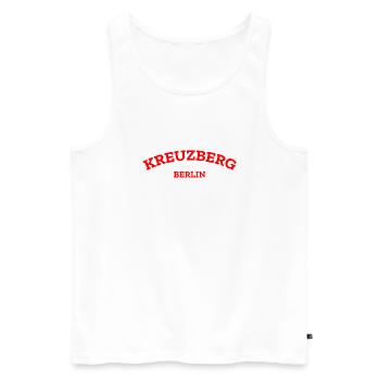 Berlin - Kreuzberg - Berliner - Kiez - Berlinerin - Männer Premium Bio Tank Top - Weiß - Vorne - AI Model Male 178 light (178cm)