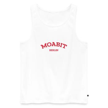 Berlin - Moabit - Berliner - Kiez - Berlinerin - Männer Premium Bio Tank Top - Weiß - Vorne - AI Model Male 178 light (178cm)