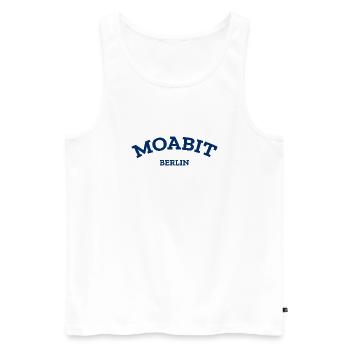 Berlin - Moabit - Berliner - Kiez - Berlinerin - Männer Premium Bio Tank Top - Weiß - Vorne - AI Model Male 178 light (178cm)