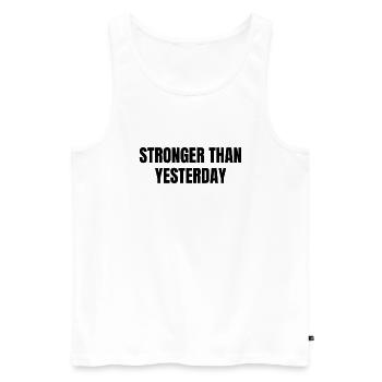 Fitness Strong - Débardeur bio Premium Homme - blanc - Devant - Michal (187cm)