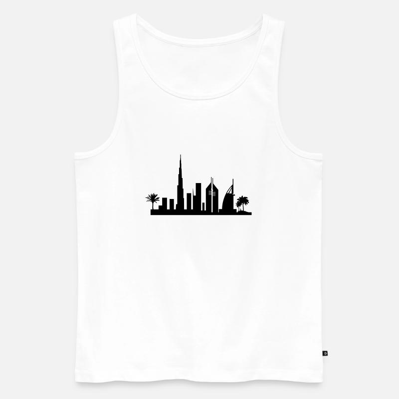 dubai skyline - Männer Premium Bio Tank Top - Weiß