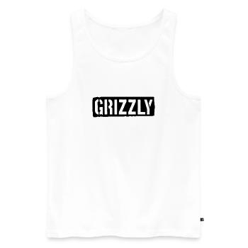 Grizzly Bär Slogan - Männer Premium Bio Tank Top - Weiß - Vorne - AI Model Male 178 light (178cm)