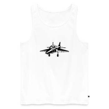 Fighter jet - Men's Premium Organic Tank Top - white - Front - AI Model Male 178 light (178cm)