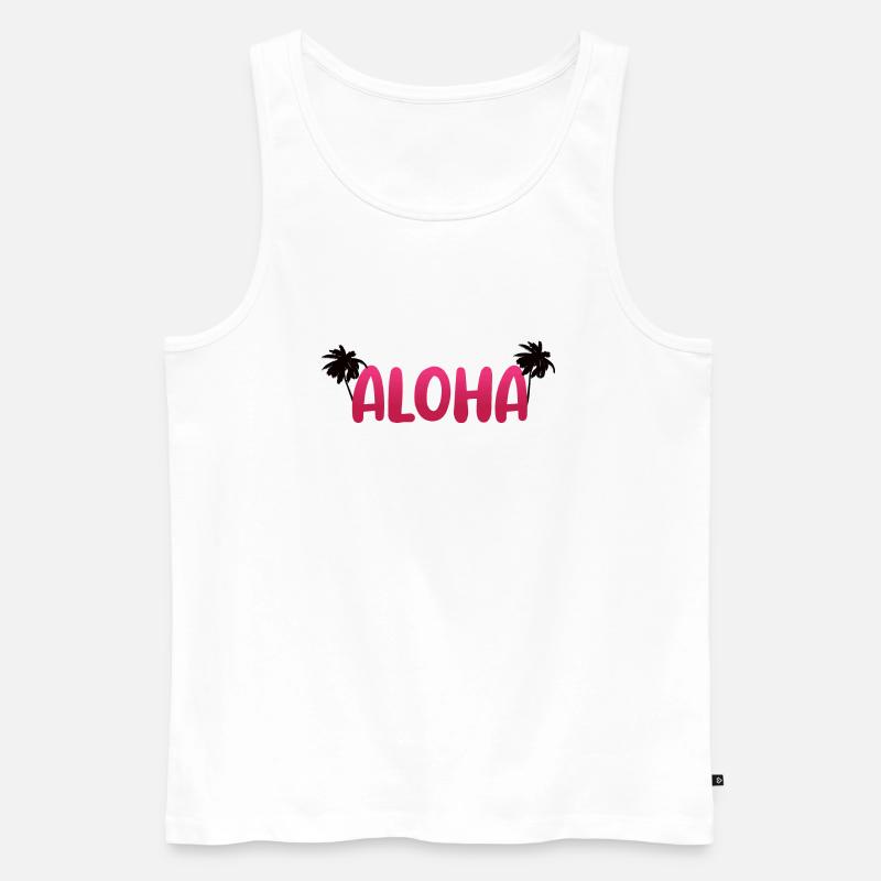 Aloha Palmen - Männer Premium Bio Tank Top - Weiß
