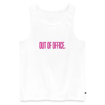 out of office - Nicht im Büro - ausserhaus - Men's Premium Organic Tank Top - white - Front - AI Model Male 178 light (178cm)