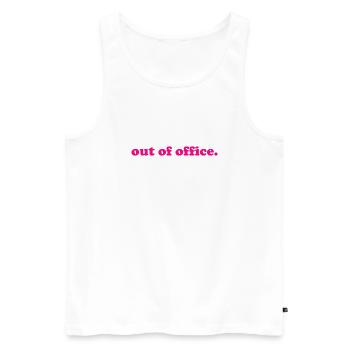 out of office - Nicht im Büro - ausserhaus - Men's Premium Organic Tank Top - white - Front - AI Model Male 178 light (178cm)