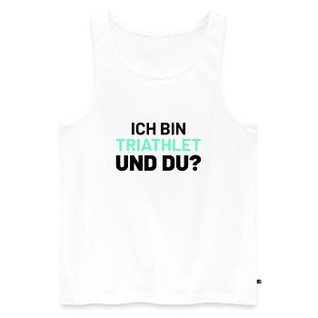 ich bin triathlet und du - Männer Premium Bio Tank Top - Weiß - Vorne - AI Model Male 178 light (178cm)