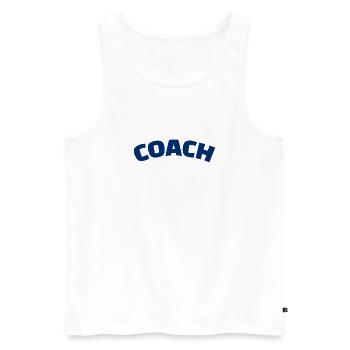Coach - The best Coach - Der beste Trainer - Men's Premium Organic Tank Top - white - Front - AI Model Male 178 light (178cm)