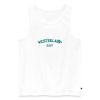 Westerland - Sylt - North Sea - Anchor - Seagull - Island - Men's Premium Organic Tank Top - white - Front - AI Model Male 178 light (178cm)