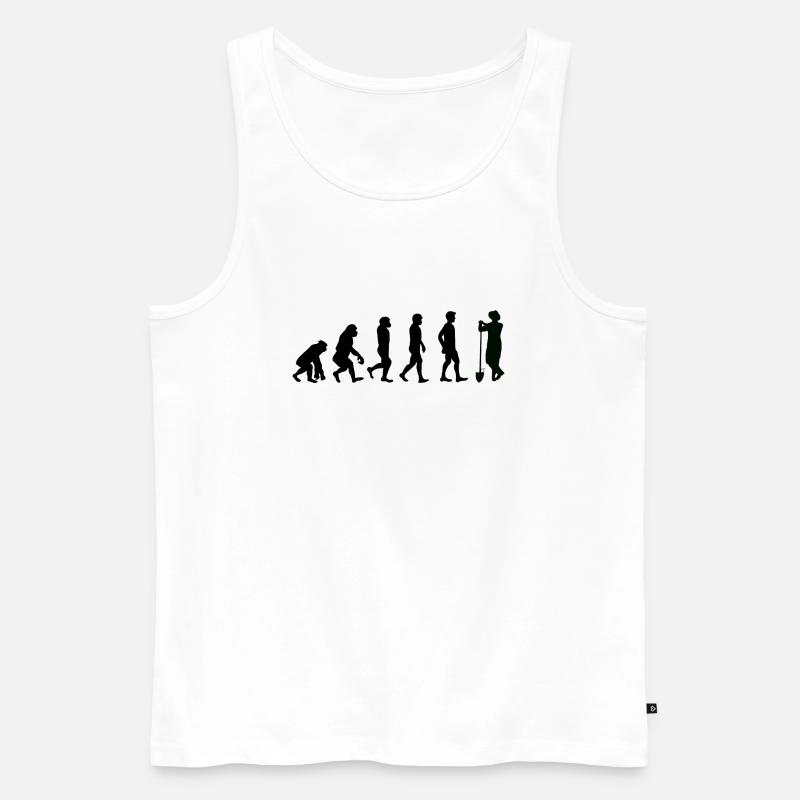 Evolution Landwirt - Männer Premium Bio Tank Top - Weiß