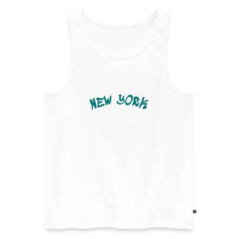 New York - NY - NYC - Manhattan - Brooklyn - Etats-Unis - Débardeur bio Premium Homme - blanc - Devant - AI Model Male 178 light (178cm)