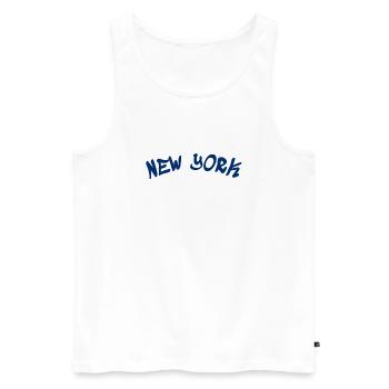 New York - NY - NYC - Manhattan - Brooklyn - Etats-Unis - Débardeur bio Premium Homme - blanc - Devant - AI Model Male 178 light (178cm)