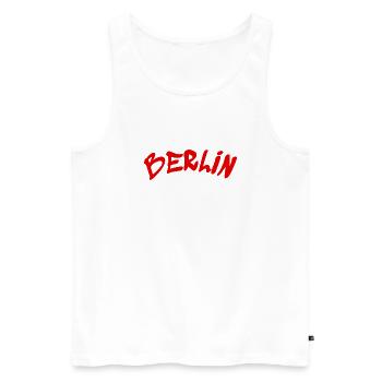 Berlin - Allemagne - Allemagne - Porte de Brandebourg - Débardeur bio Premium Homme - blanc - Devant - AI Model Male 178 light (178cm)