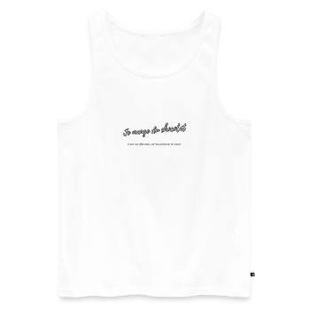 Je mange du chocolat - Débardeur bio Premium Homme - blanc - Devant - AI Model Male 178 light (178cm)