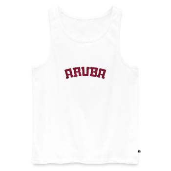 Aruba - Est. 1499 - Dutch Caribbean - Karibik - Men's Premium Organic Tank Top - white - Front - Michal (187cm)