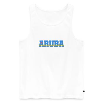 Aruba - Est. 1499 - Dutch Caribbean - Karibik - Men's Premium Organic Tank Top - white - Front - Michal (187cm)