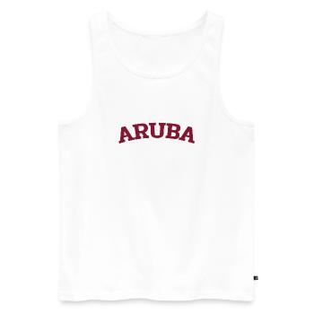 Aruba - Caraïbes néerlandaises - Est. 1499 Île des Caraïbes - Débardeur bio Premium Homme - blanc - Devant - Michal (187cm)