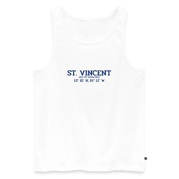 Saint Vincent Coordinates Koordinaten West Indies - Men's Premium Organic Tank Top - white - Front - AI Model Male 178 light (178cm)