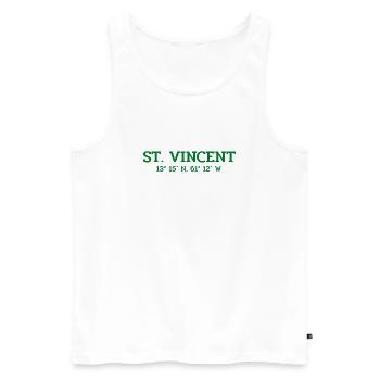 Saint Vincent Coordinates Koordinaten West Indies - Men's Premium Organic Tank Top - white - Front - AI Model Male 178 light (178cm)