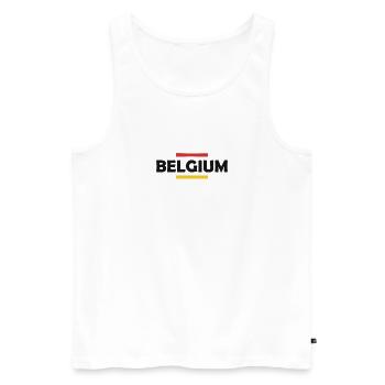 Belgium Stripes Belgien Belgique - Débardeur bio Premium Homme - blanc - Devant - AI Model Male 178 light (178cm)