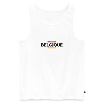 Belgium Stripes Belgien Belgique - Débardeur bio Premium Homme - blanc - Devant - AI Model Male 178 light (178cm)