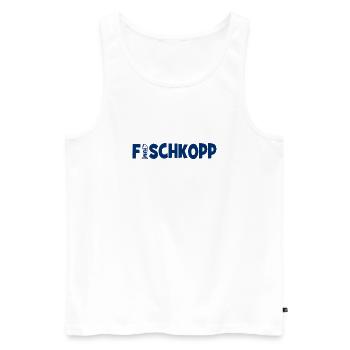 Fischkopp Fisch Fischkopf Küste Angler Fischer - Männer Premium Bio Tank Top - Weiß - Vorne - Michal (187cm)