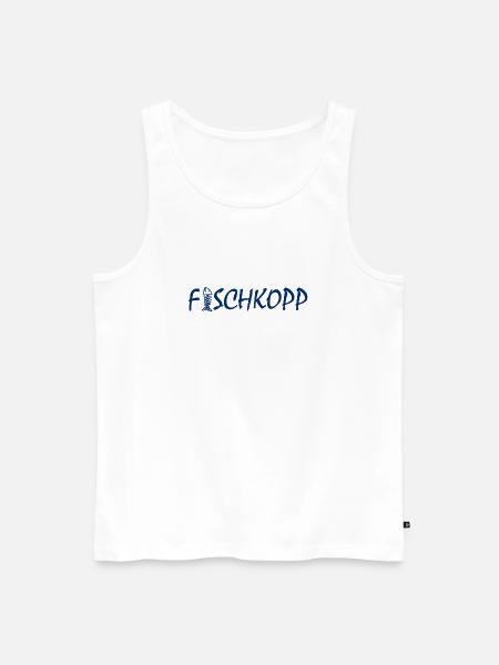 Fischkopp Fisch Fischkopf Küste Angler Fischer - Männer Premium Bio Tank Top - Weiß