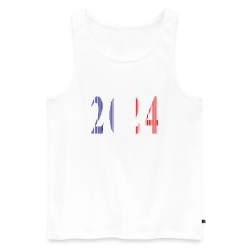 2024 Blue White Red - Men's Premium Organic Tank Top - white - Front - AI Model Male 178 light (178cm)