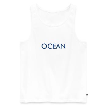 Ocean Lettering Design Logo Ocean Sea - Men's Premium Organic Tank Top - white - Front - AI Model Male 178 light (178cm)