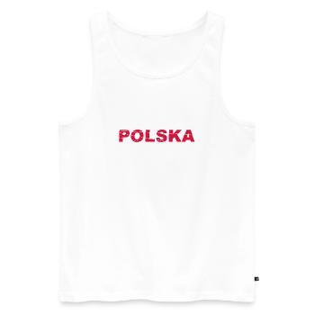 Polska Lettering - Polen - Poland - polnisch - Men's Premium Organic Tank Top - white - Front - AI Model Male 178 light (178cm)