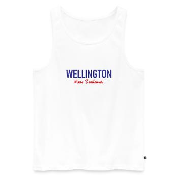 Wellington - New Zealand - Aotearoa - Kiwi - Maori - Männer Premium Bio Tank Top - Weiß - Vorne - Michal (187cm)