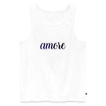 amore - Italia - Italy - Love Italian Love - Men's Premium Organic Tank Top - white - Front - Michal (187cm)